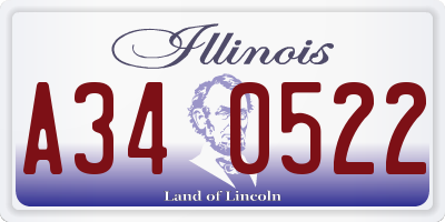 IL license plate A340522