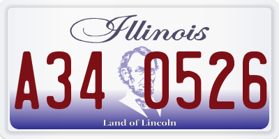IL license plate A340526