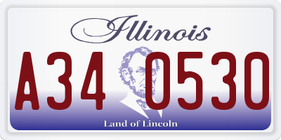 IL license plate A340530