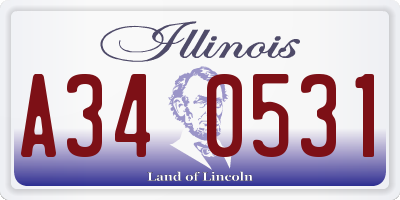 IL license plate A340531