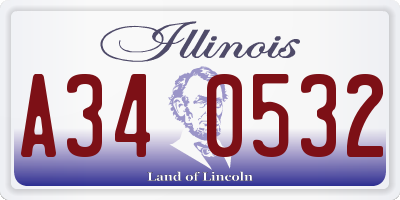 IL license plate A340532