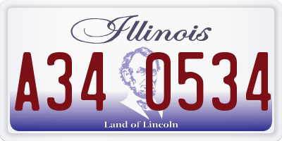 IL license plate A340534