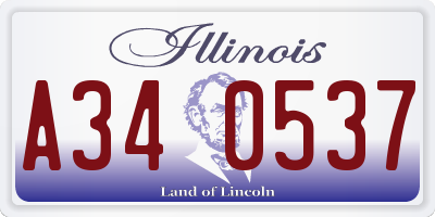 IL license plate A340537