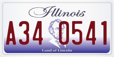 IL license plate A340541