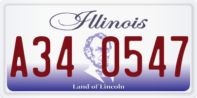 IL license plate A340547