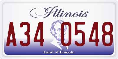IL license plate A340548