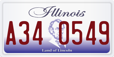 IL license plate A340549