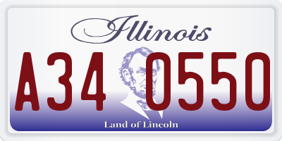 IL license plate A340550