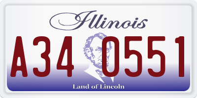IL license plate A340551
