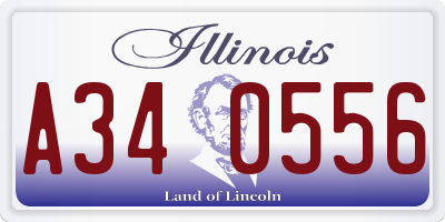 IL license plate A340556