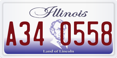 IL license plate A340558