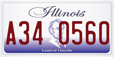 IL license plate A340560