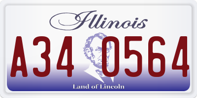 IL license plate A340564