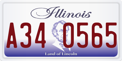 IL license plate A340565