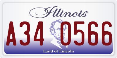 IL license plate A340566