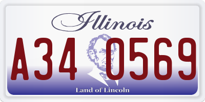 IL license plate A340569