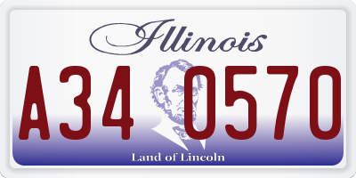 IL license plate A340570