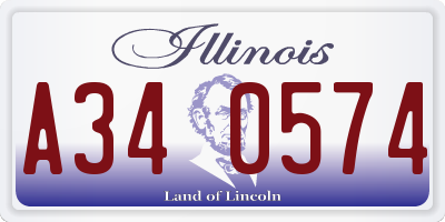 IL license plate A340574