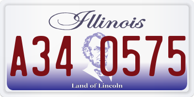 IL license plate A340575