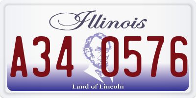 IL license plate A340576