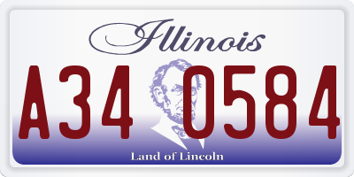 IL license plate A340584