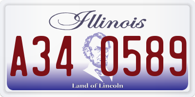 IL license plate A340589