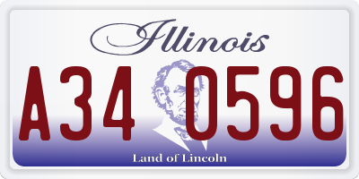 IL license plate A340596