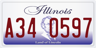 IL license plate A340597