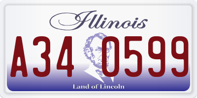 IL license plate A340599