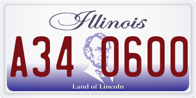 IL license plate A340600