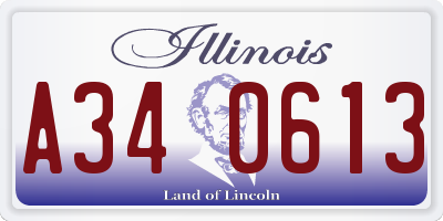 IL license plate A340613