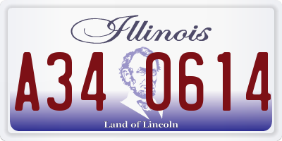 IL license plate A340614