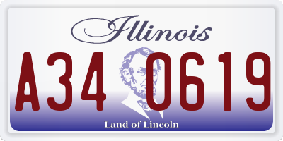IL license plate A340619