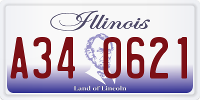 IL license plate A340621