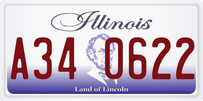 IL license plate A340622