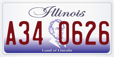 IL license plate A340626