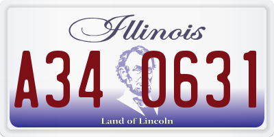 IL license plate A340631