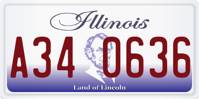 IL license plate A340636