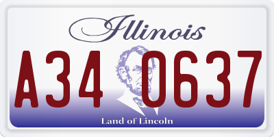IL license plate A340637