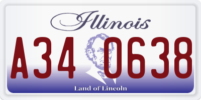 IL license plate A340638