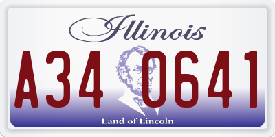 IL license plate A340641