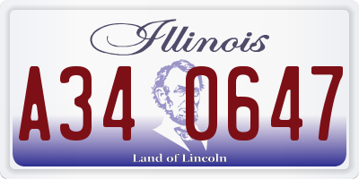 IL license plate A340647