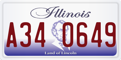 IL license plate A340649