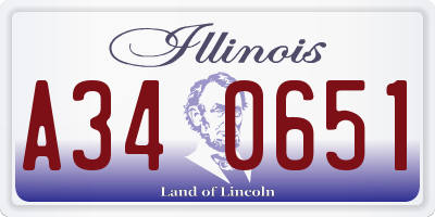 IL license plate A340651