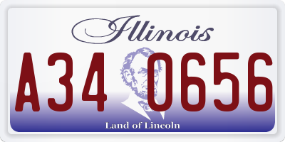 IL license plate A340656