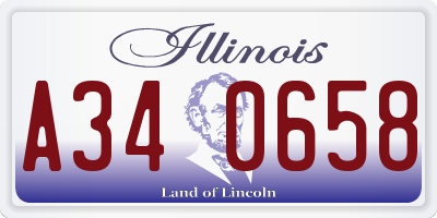 IL license plate A340658