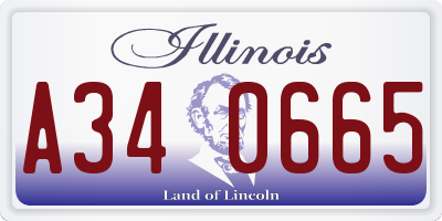 IL license plate A340665