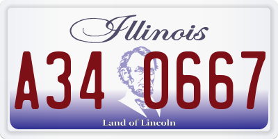 IL license plate A340667