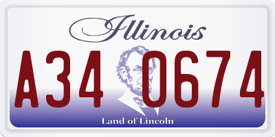 IL license plate A340674