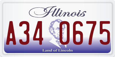 IL license plate A340675